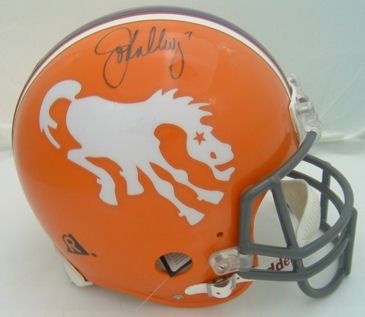 John Elway Autographed Denver Broncos orange throwback Authentic Full Size Helmet