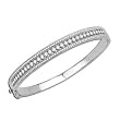 14K White Gold Diamond Bangle Bracelet - 1.49 Ct.