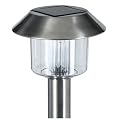 4 X STAINLESS STEEL SOLAR POWERED GARDEN LIGHTS WITH AUTO DAY NIGHT ON OFF SENSOR