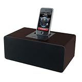 iLive 2.1 Channel Cherry Wood Speaker with Dock for iPod and iPhone (Brown)