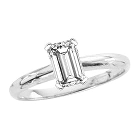 Buy 0.92 ct. G - SI3 Emerald Cut Diamond Solitaire Ring (White or Yellow Gold) by Katarina Jewelry