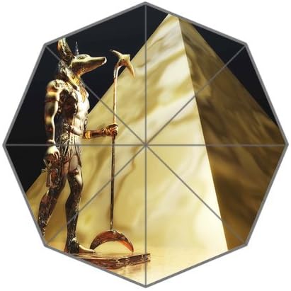 Anubis Background Triple Folding Rain Umbrella/Parasol/Sun Umbrellas