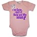 Dirty Fingers  I'm cute, I get it. Now put me Down.  Baby & Toddler Short Sleeve Bodysuit / BabyGrow, 12-18 months, Pink