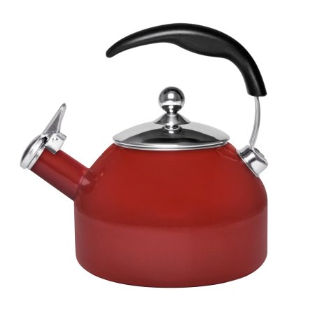 Chantal 1.8-Quart Timeless Teakettle, Enamel on Steel, Chili Red