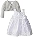 Youngland Baby-Girls Newborn Sleeveless Mesh Hem Occasion Dress with Shrug