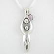 Lunar Goddess in Sterling Silver with Amethyst Gemstone Bead on a 16" Box Chain, #8498