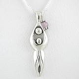 Lunar Goddess in Sterling Silver with Amethyst Gemstone Bead on a 16