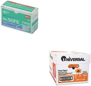 KITMXB50FEUNV21200 - Value Kit - Max USA Corp Staple Cartridge for EH-50F Flat-Clinch Electric Stapler (MXB50FE) and Universal Copy Paper (UNV21200)