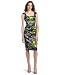 London Times Women's Cap Sleeve Stretch Satin Sheath Dress