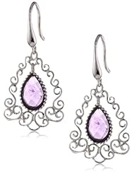 Sterling Silver Faceted Amethyst Filigree Teardrop Earrings