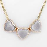 Ladies 14k Gold Sliding Hearts Pendant