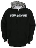 Foursquare Paisley Lined Zipped Hoodie Black Mens