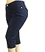 Womens Plus Size Stretchy Premium Twill Jeans Capri Pants
