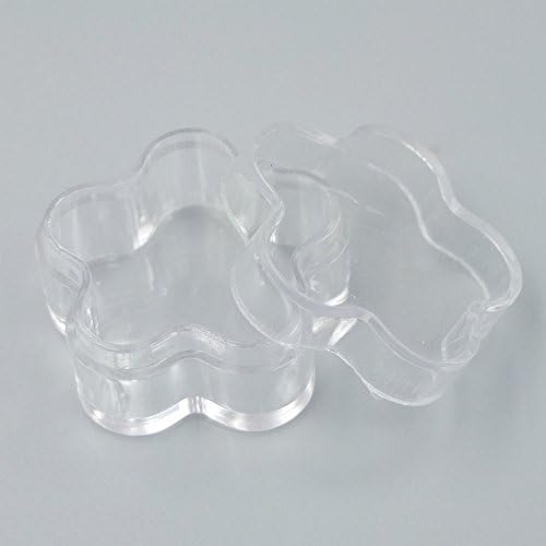 Bluemoona 20 PCS - 3g Empty Cosmetic Containers jar Lip Balm Nail Glitter Dust pick with Inner Liners and Dome Lids(Flower)