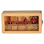 Freud 91-103 Five Piece Introductory Router Bit Set 1/2" Shank Features Freud's TiCo Hi-Density Carbide