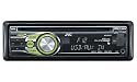 JVC KD-R 412 MP3-CD-Tuner (USB-, Front-Aux Eingang) schwarz-grün