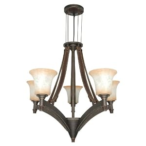 Nuvo Lighting 60 2444 Viceroy 5-Light Chandelier with Burnt Sienna Glass, Golden...