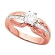 14K Rose Gold Diamond Engagement Ring - 1.05 Ct.
