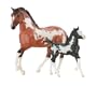 Pinto Mare and Foal - Blood Bay Overo and Black Overo