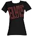 Elvis Presley American Singer Icon The King Of Rock n Roll NEON LIGHTS Juniors Black Tee T-Shirt, Juniors XL