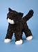 Plush Tipsy Black and White Cat 6
