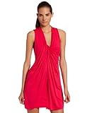 IMAGE OF Three Dots Women's Light Weight Viscose Sleeveless Draped Front Dress, Pink Punch, Medium