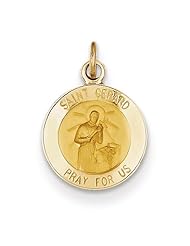 14k Yellow Gold Saint Gerard Medal Charm.