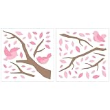 Lot 26 Studio Art-U-Stick Sweet Birds and Branches, Pink, 32 x 36-Inches