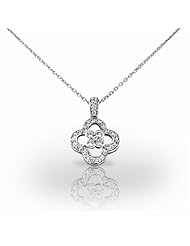 Palladium Lovely Flower Like Diamond Pendant. 1/2 CTW