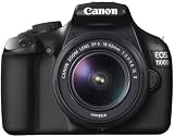 Canon EOS 1100D - C�mara r�flex de 12.2 Mp (pantalla de 2.7", objetivo(s) 18-55mm f/3.5, zoom �ptico 3.1x, sensor CMOS APS-C, procesador Digic 4, estabilizador de imagen �ptico, v�deo HD 720p) color negro - kit con objetivo EF-S 18-55mm IS II