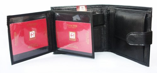 Black designer Soft Hide leather wallet by Prime Hide