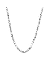 14 Karat White Gold 1.8-mm Round Wheat Chain (18 Inch)