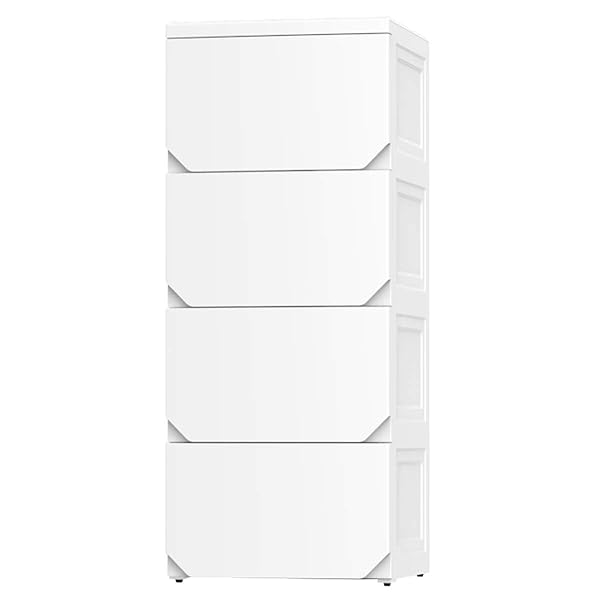 Nafenai Plastic Storage Cabinet 4 Drawers Narrow Tall Dresser