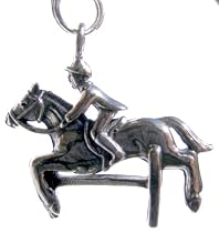 Jumping Horse with Rider Sterling Silver Charm
