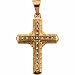 14Kt Yellow Gold Bless Diamond Cross Pendant