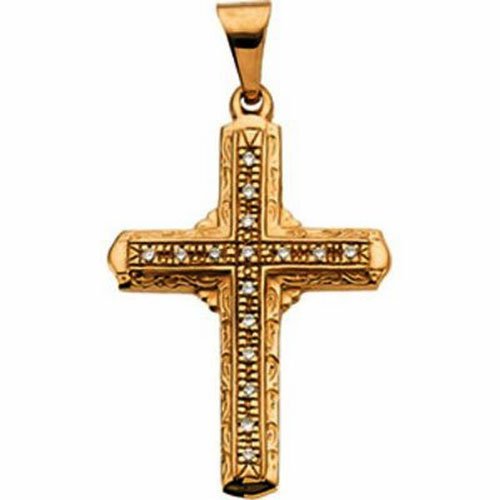 Yellow Bless Diamond Cross Pendant