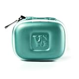 Metallic LightBlue Bluetooth headset carrying case for Jabra BT2050 Jabra BT125 Jabra BT2070 Jabra Clipper Aliph Jawbone Prime Samsung WEP250 WEP350 WEP350 WEP700 WEP210 WEP475 Nokia BH-101 BlueNext BN708