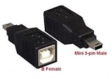 PTC USB B Female to Mini 5-pin Male for Camera, Camcorder, PDA, Cell phone, MP3