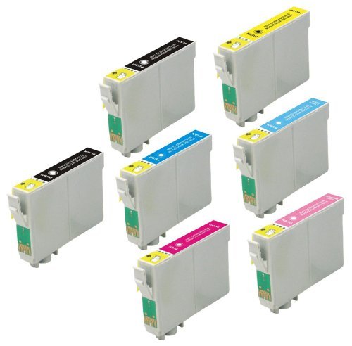7 Pack Elite Supplies ® Remanufactured Inkjet Cartridge Replacement for #79 T079 T0791, Epson T079120 T079220 T079320 T079420 T079520 T079620 Works With Epson Artisan 1430, Epson Stylus Photo 1400 (2 Black, 1 Cyan, 1 Magenta, 1 Yellow, 1 Light Cyan, 1 Light Magenta)
