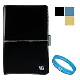 Executive Melrose Leather Protective Cover Case for Borders Kobo Wireless Reading Device 6 inch Vizplex eInk Display Screen + SumacLife TM Wisdom Courage Wristband