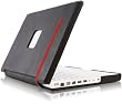 Case-Mate 13" Signature Suit MacBook Laptop Carrying Case in Italian Leather over Hard Shell, Black with Red Accent (45415)