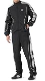 adidas Mens 3 Stripe Tracksuit Black/White