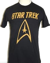 Star Trek Original Classic Logo Men's Black Vintage T-shirt by Junk Food Clothing