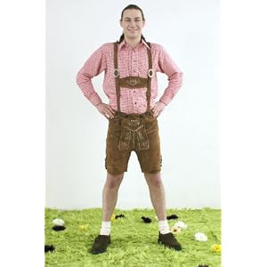 Edelnice – Herren Kurze Lederhose mit Hosenträgern aus 100% echtem feinsten Wildleder – kastanienbraun