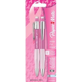 Paper Mate Pink Ribbon Comfortmate Ultra 0.7mm Mechanical Pencil, 2 Pack (1751007)