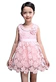 (コ-ランド) Co-land 発表会 フォーマル キッズドレス ノースリーブ 結婚式 子供ワンピース 女の子 レース花柄 リボン ガールズ ベビー 入園式 演奏会 ピンク 140