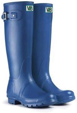 Moneysworth and Best Women's Tall Rubber Welly Boots, 10, Steel Blue