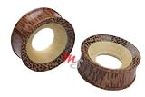 EXOTIC WOOD Organic Ear Tunnels 2g 6mm PAIR Plugs GAUGE