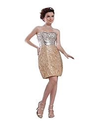 Strapless Sequined Short Prom Dress 