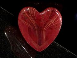 Red Orange Bijou Glass Swirl Heart